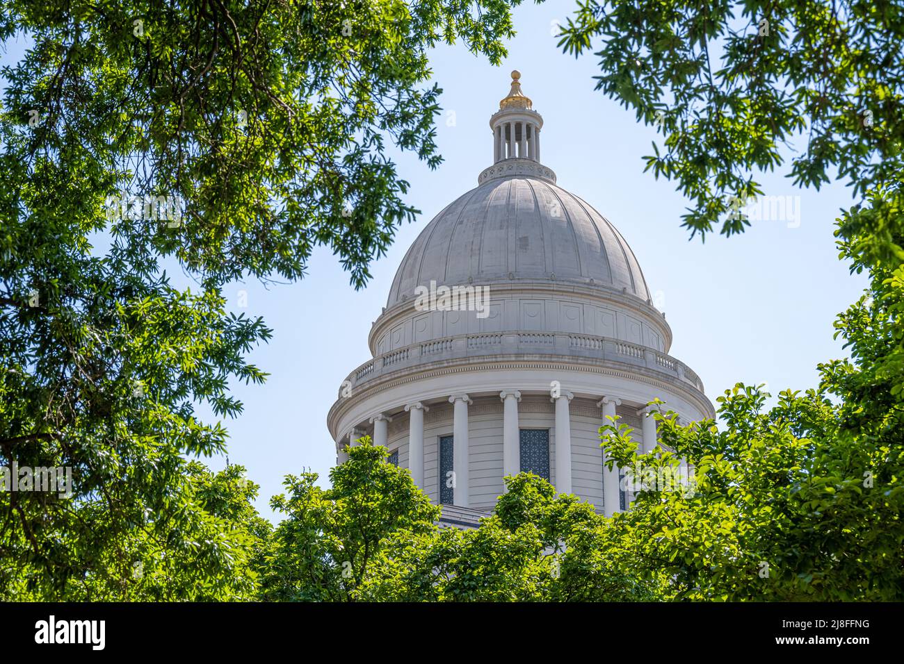 Cupola dell'edificio del Campidoglio dell'Arkansas nel centro di Little Rock, Arkansas. (USA) Foto Stock