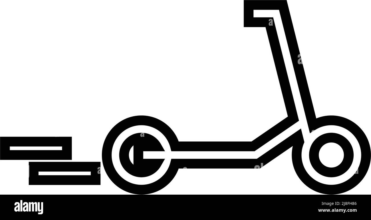 Icona di uno scooter in movimento. Vettore modificabile. Illustrazione Vettoriale