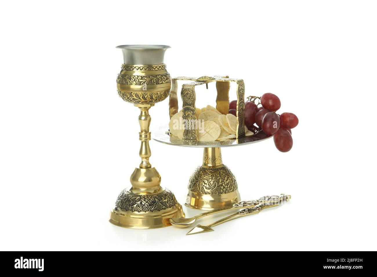 Concetto di Eucaristia, isolato su sfondo bianco Foto Stock