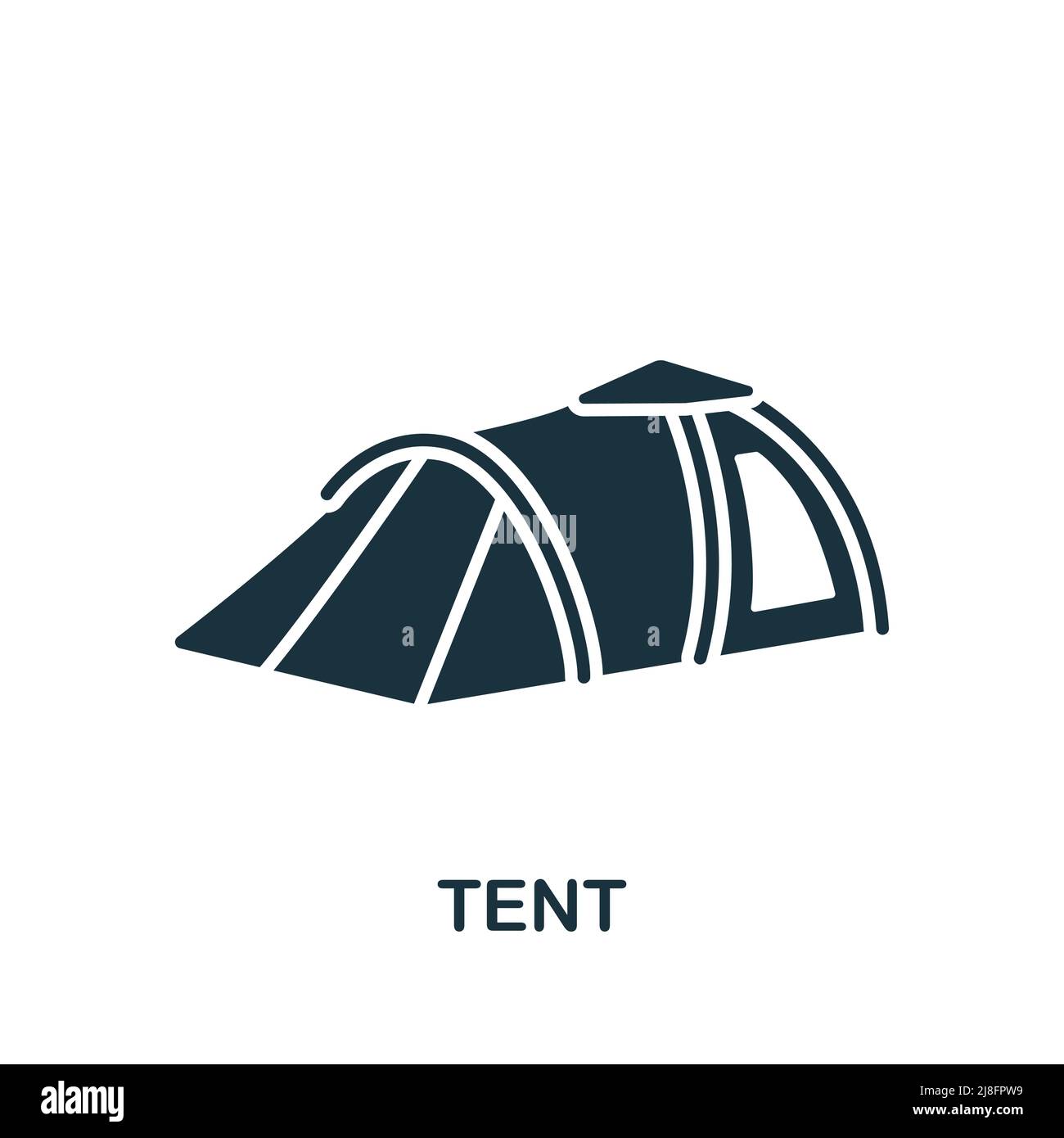 Icona tenda. Icona di pesca semplice monocromatica per modelli, web design e infografiche Illustrazione Vettoriale