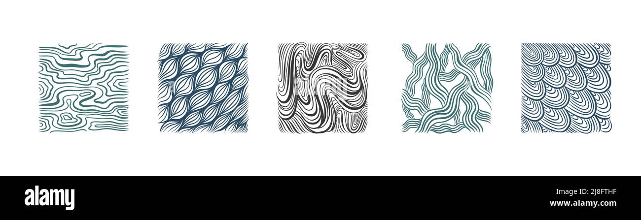 Texture art il disegno a inchiostro esemplifica la matita. Progettare il colore dello schizzo astratto. Illustrazione Vettoriale