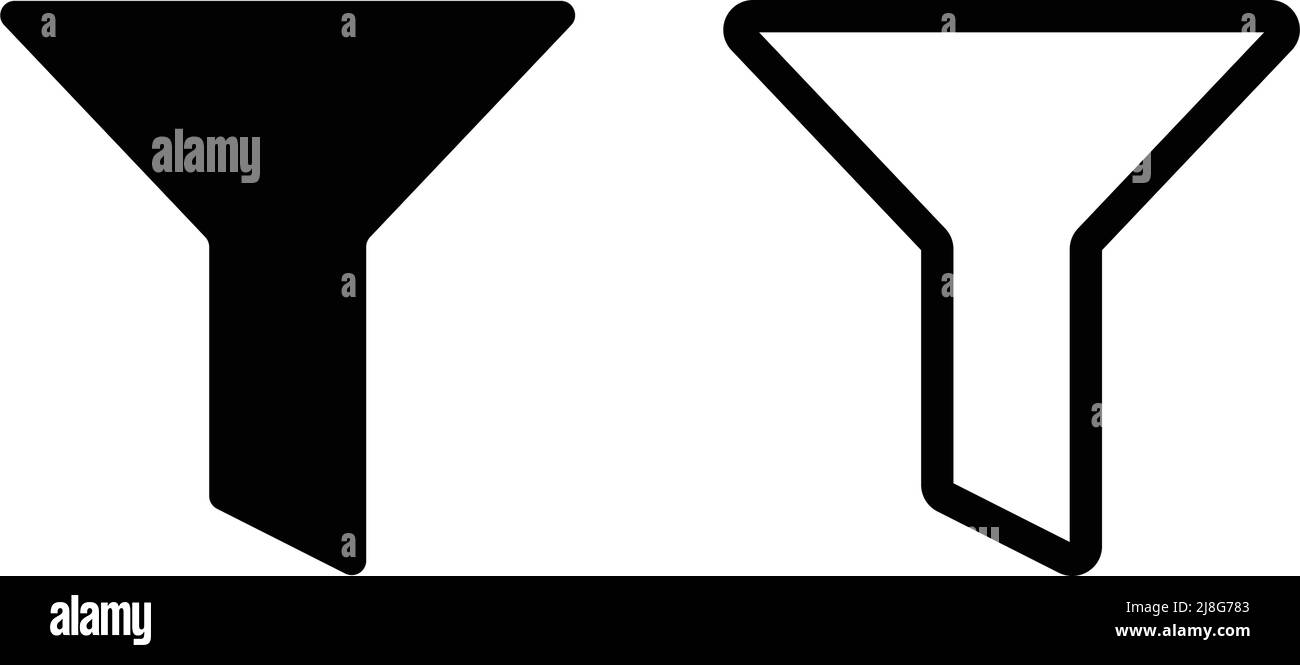 Filtra set di icone silhouette. Vettore modificabile. Illustrazione Vettoriale