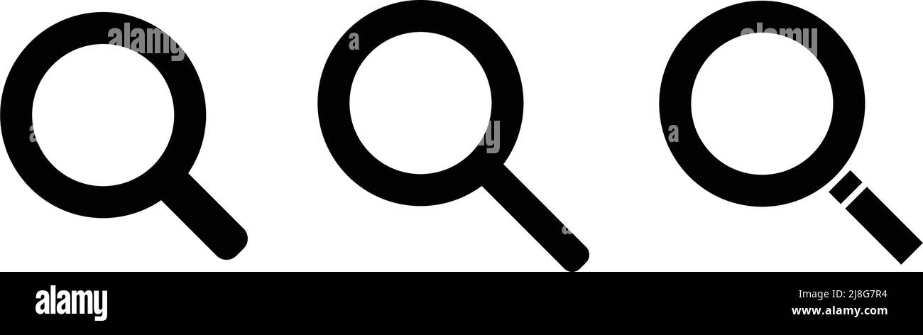 Una serie di icone lente d'ingrandimento in vari design. Vettori modificabili. Illustrazione Vettoriale