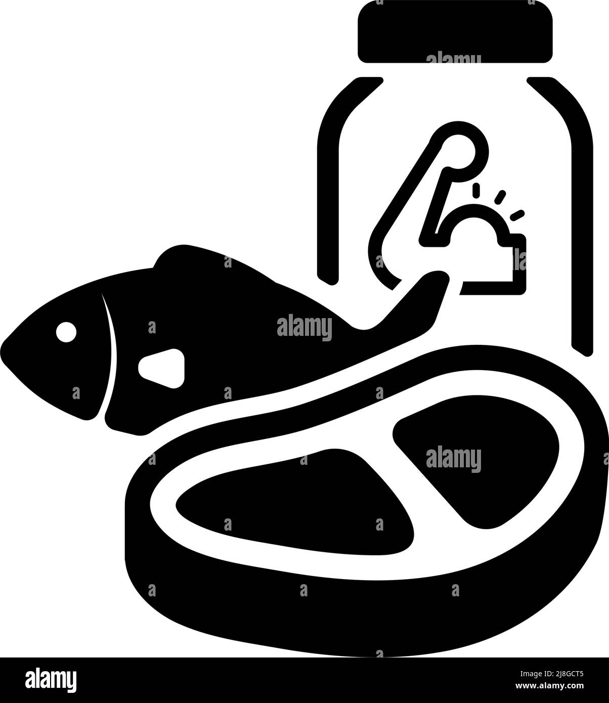Illustrazione dell'icona del vettore degli alimenti ad alta proteina Illustrazione Vettoriale