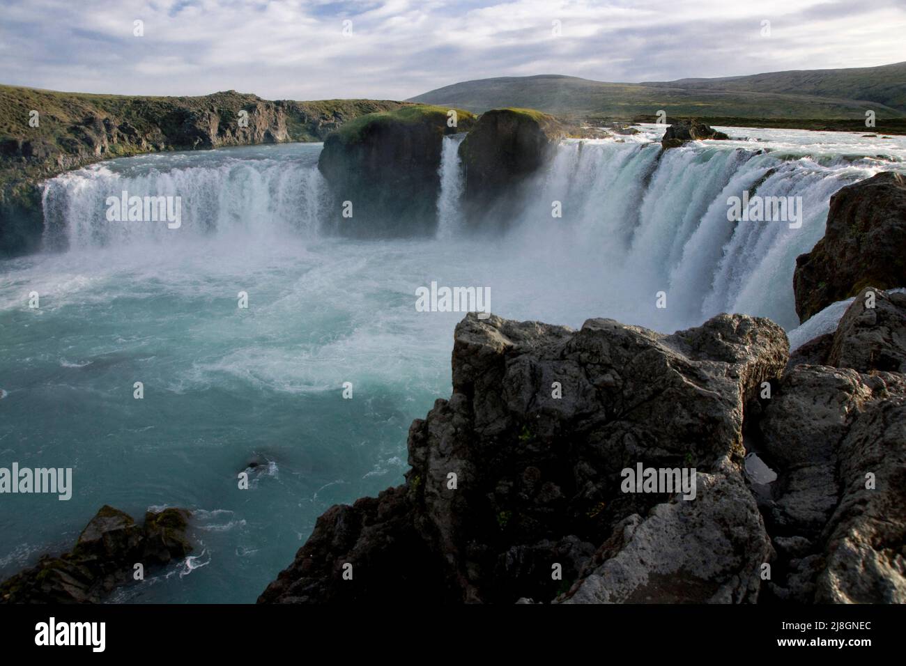 Cascate di Godafoss, Islanda. Foto Stock