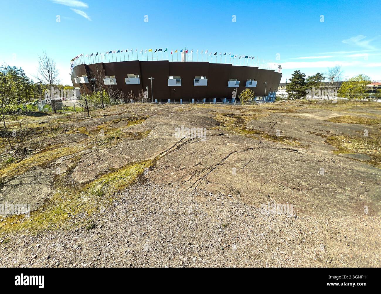 Stadio olimpico di calcio di Helsinki, Finlandia, 12 marzo 2022. © Peter Schatz / Alamy Live News Foto Stock