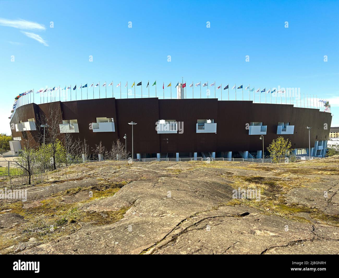 Stadio olimpico di calcio di Helsinki, Finlandia, 12 marzo 2022. © Peter Schatz / Alamy Live News Foto Stock