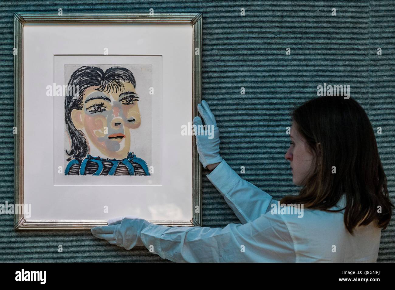 Londra, Regno Unito. 16th maggio 2022. Tête de femme n. 2. Portrait de Dora Maar, 1939 (Estimate: £25.000-35.000) - un'anteprima della vendita Bonhams Picassomania a New Bond Street. La vendita si svolge il 18th maggio 2022. Credit: Guy Bell/Alamy Live News Foto Stock