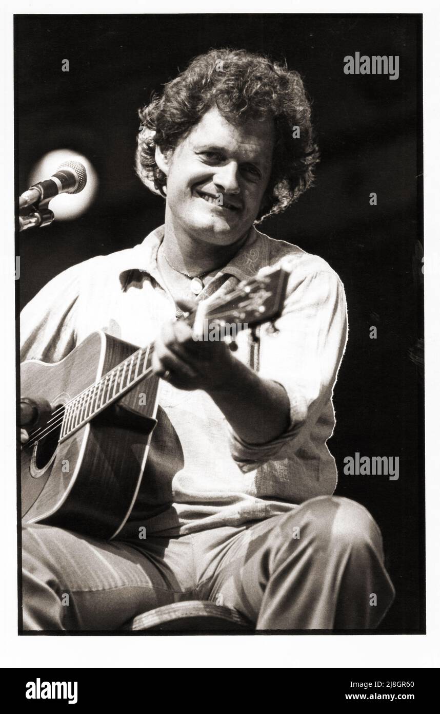 Il cantautore Harry Chapin ha suonato in un concerto del 1978 a Central Park, New York City, al Dr. Pepper Music Festival. Foto Stock