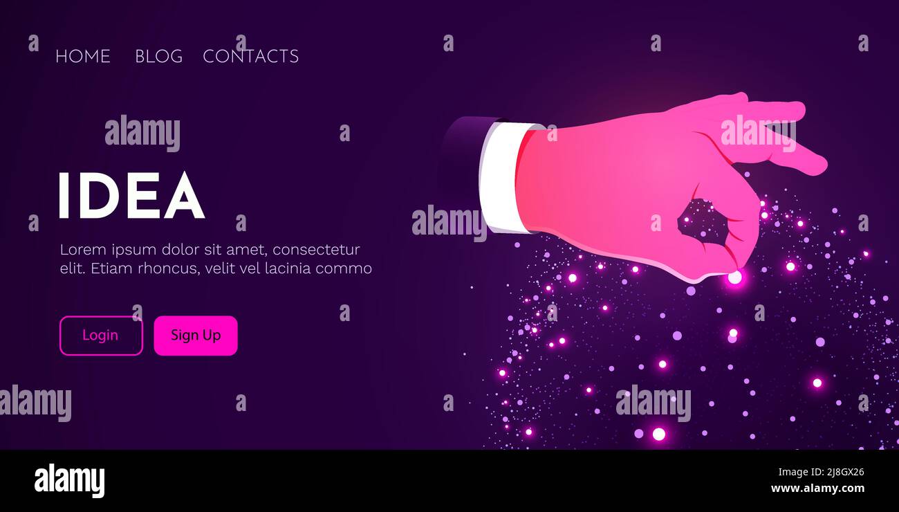 La mano dell'uomo d'affari sceglie un'idea. Concetto di brainstorming. Illustrazione vettoriale Illustrazione Vettoriale