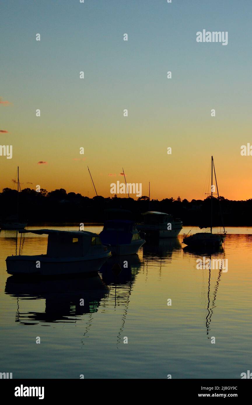 Tramonto sul porto di Sydney a Leichhardt Foto Stock