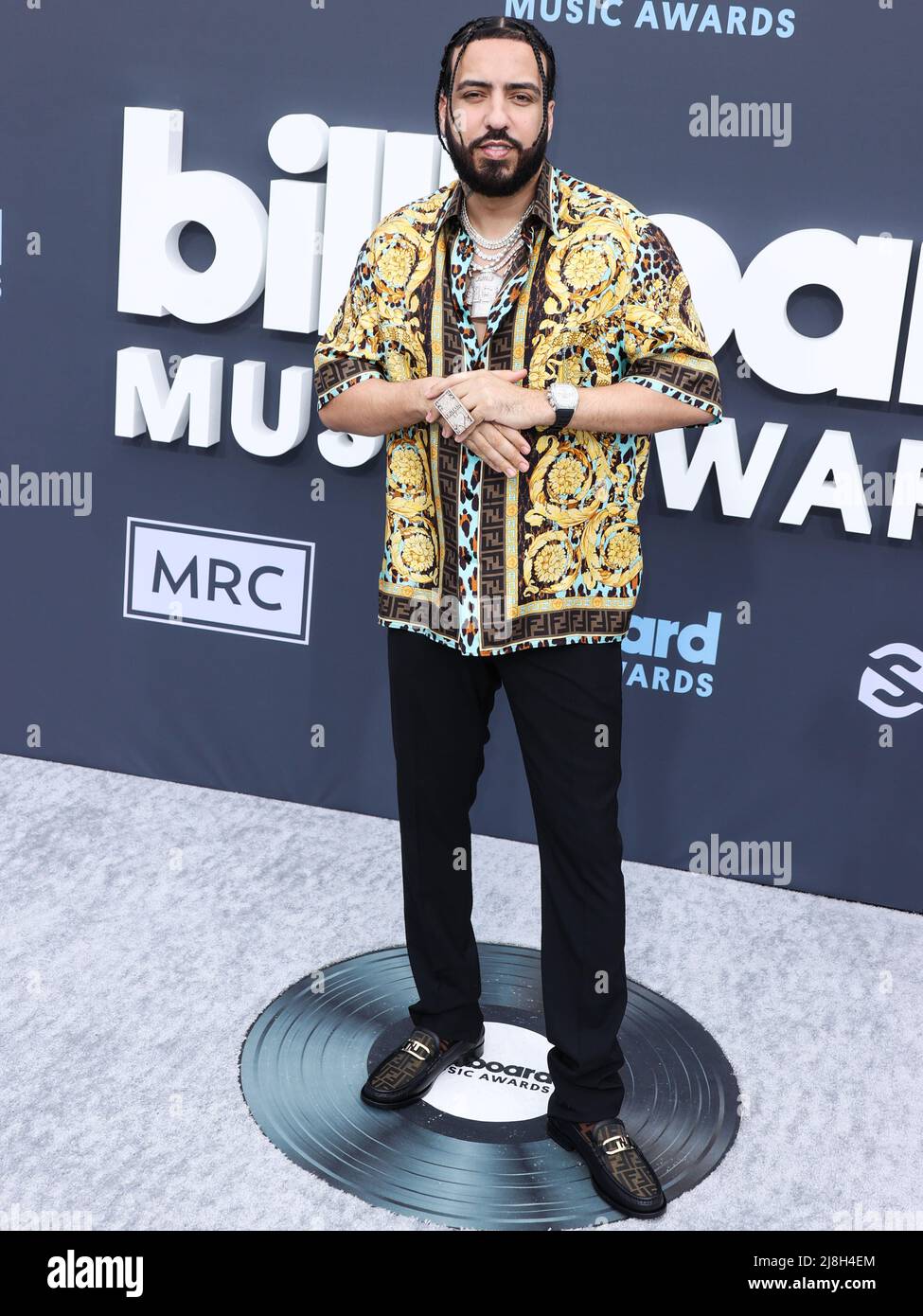 LAS VEGAS, NEVADA, USA - MAGGIO 15: Il Montana francese (Karim Kharbouch) arriva ai Billboard Music Awards 2022 che si tengono presso la MGM Grand Garden Arena il 15 maggio 2022 a Las Vegas, Nevada, Stati Uniti. (Foto di Xavier Collin/Image Press Agency) Foto Stock