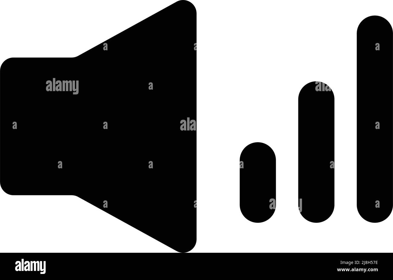 Icona del volume. Livello sonoro. Vettore modificabile. Illustrazione Vettoriale