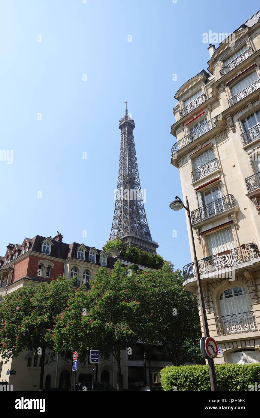 Vista della Torre Eiffel - Parigi 2022 Foto Stock