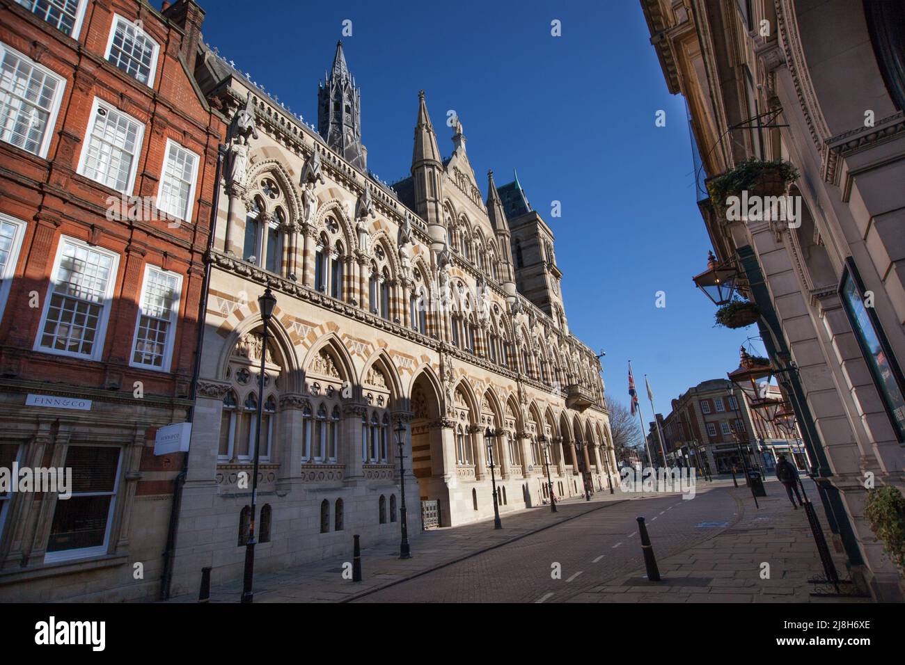 La Guildhall in St Giles' Square a Northampton, nel Regno Unito Foto Stock