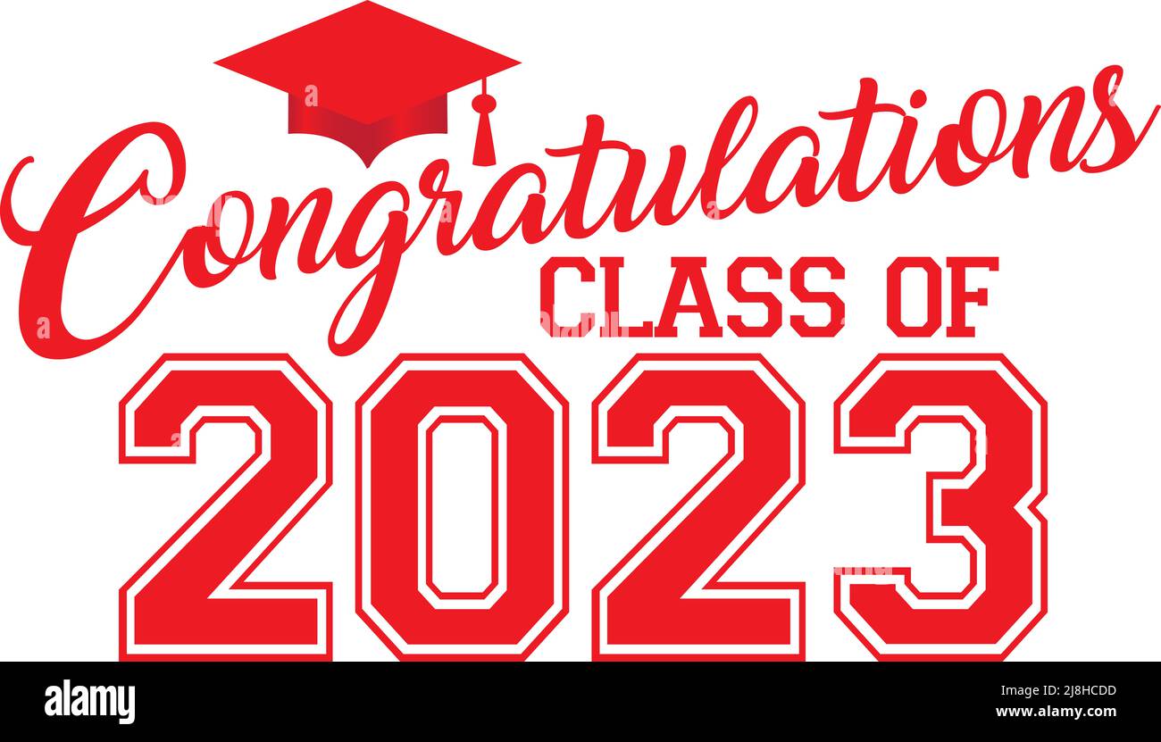 Red Congratulations Classe di 2023 Foto Stock