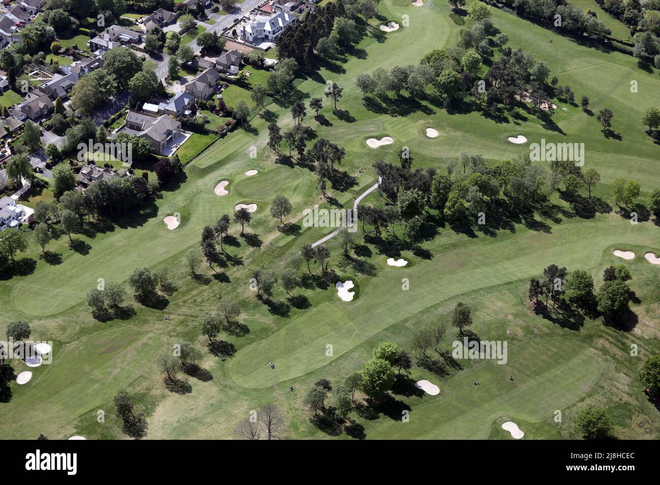 Vista aerea di un campo da golf in Inghilterra, Regno Unito Foto Stock