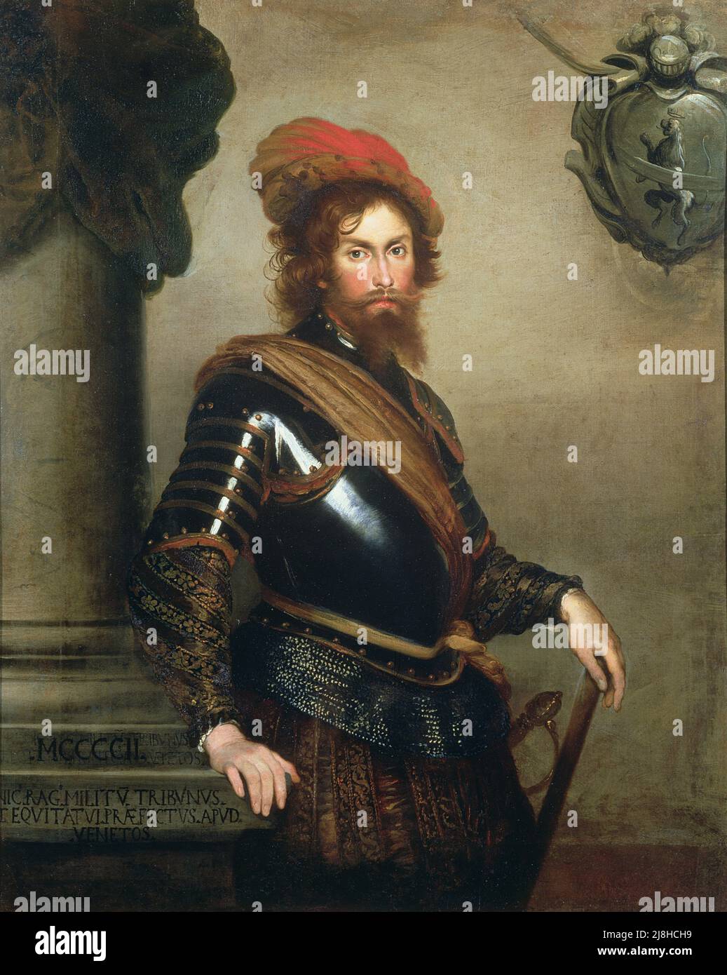 Un cardinale dà un toro ad un santo domenicano di Mascagni, Donato (fra Arsenio) (1579-1636) (attr.); Museo di San Marco, Firenze, Italia; Italiano, fuori copyright. Foto Stock