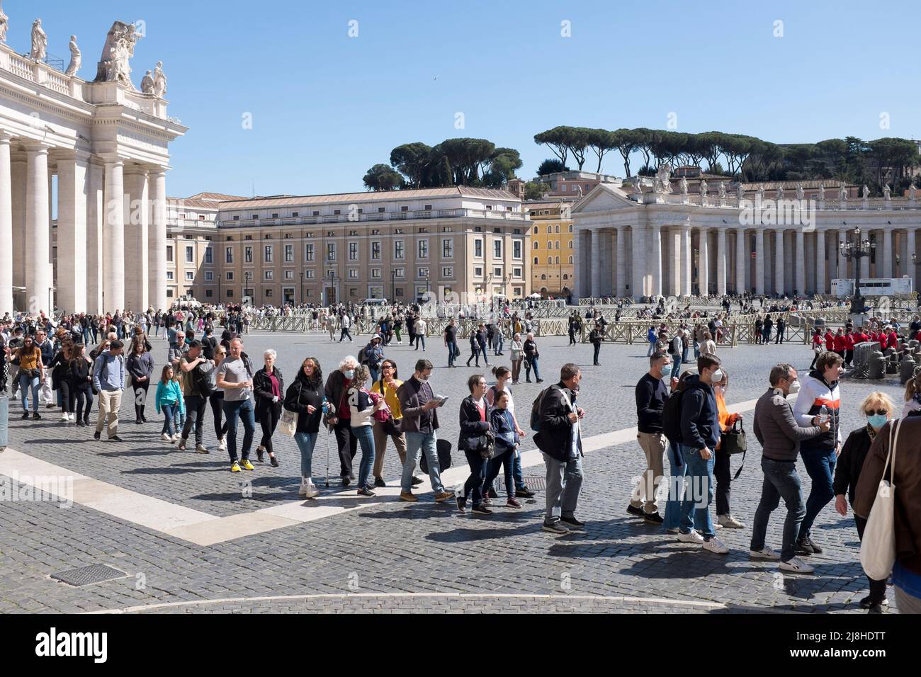 Coda turistica per visitare San Pietro città del Vaticano Roma Italia Foto Stock