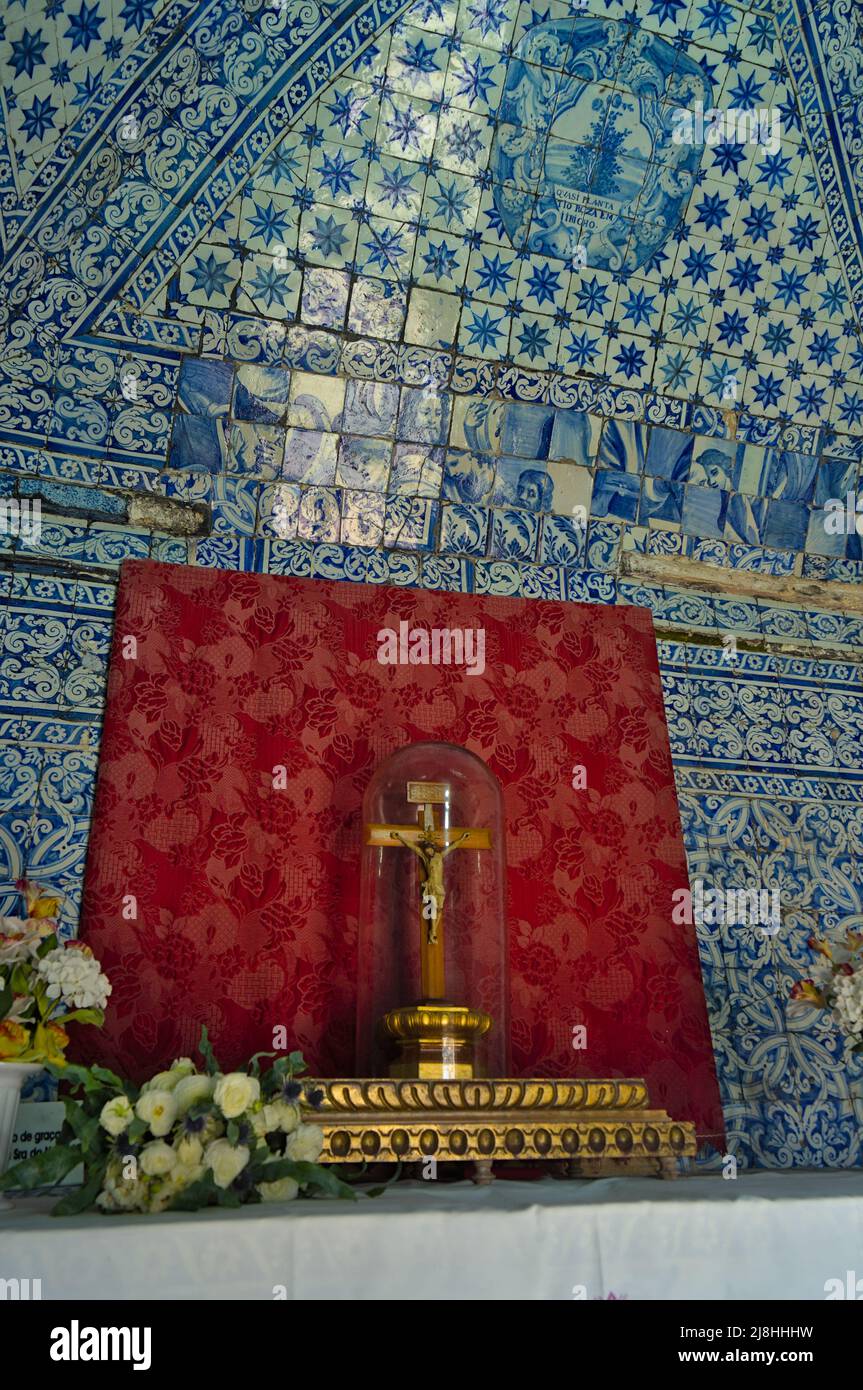 Cappella di Nossa Senhora da Nazare - Madonna di Nazare. A Nazare, in Portogallo Foto Stock