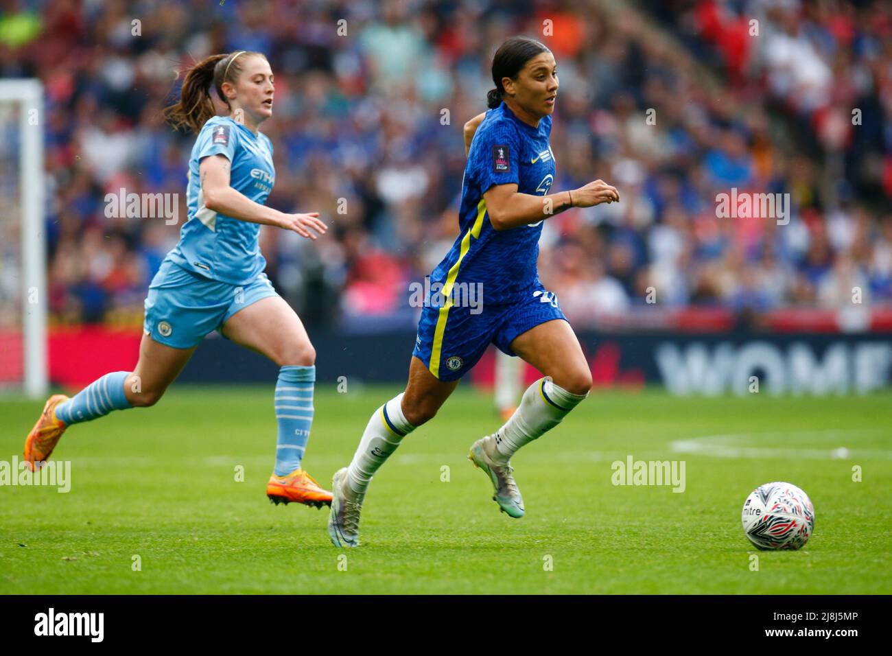 LONDRA, INGHILTERRA - MAGGIO 15:Chelsea Women Sam Kerr durante la finale della Coppa delle Donne di fa tra Chelsea Women e Manchester City Women al Wembley Stadium , Lon Foto Stock