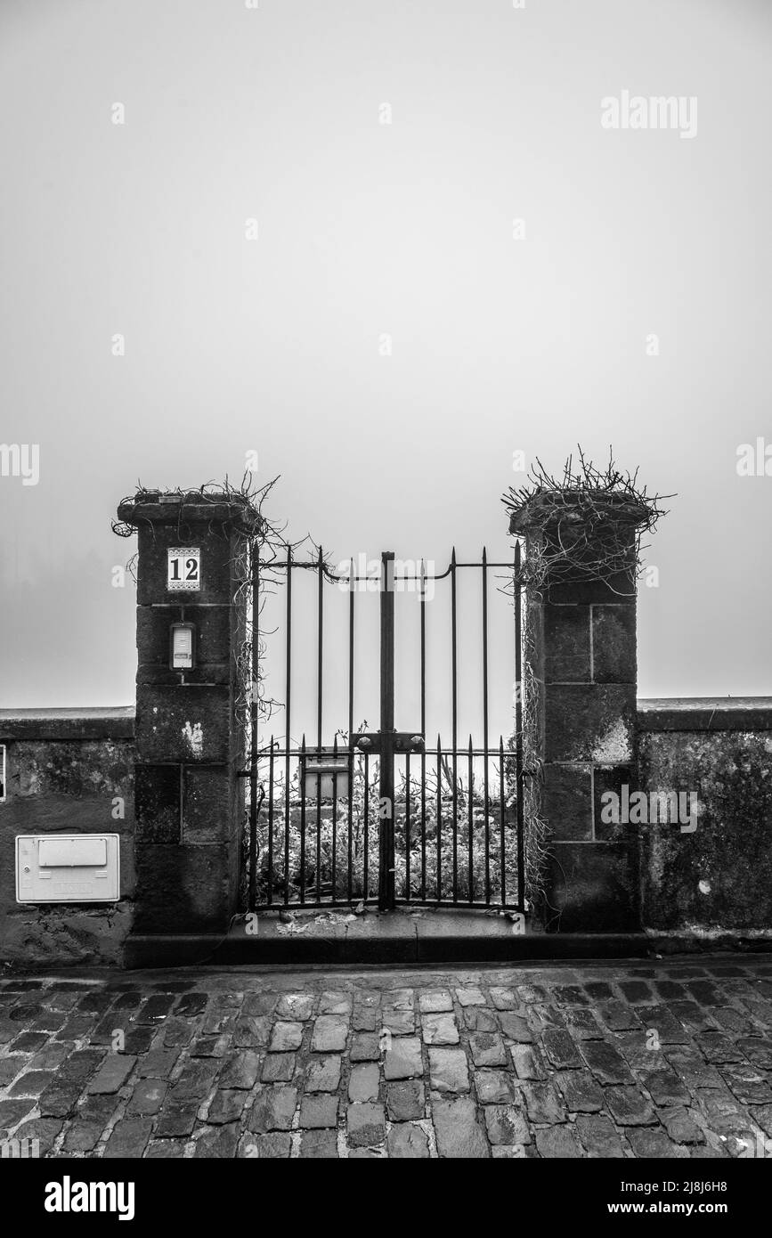 Misty albergo di montagna Foto Stock