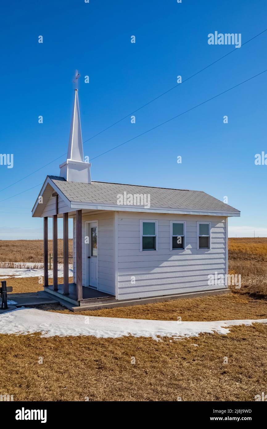 Wayside Chapel in un'area di riposo vicino a White Lake, South Dakota, USA [Nessun rilascio di proprietà; solo licenza editoriale] Foto Stock