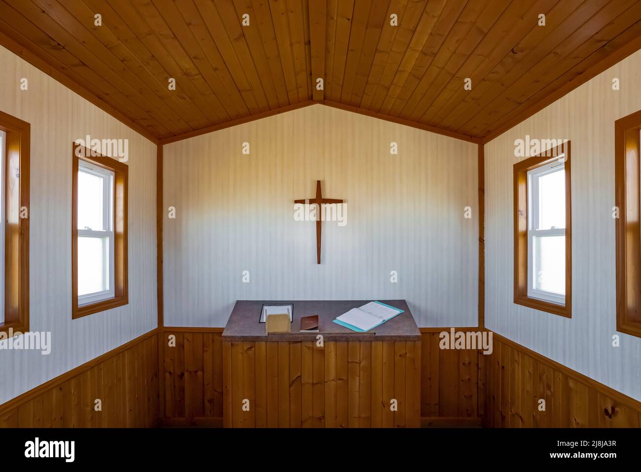 Wayside Chapel in un'area di riposo vicino a White Lake, South Dakota, USA [Nessun rilascio di proprietà; solo licenza editoriale] Foto Stock