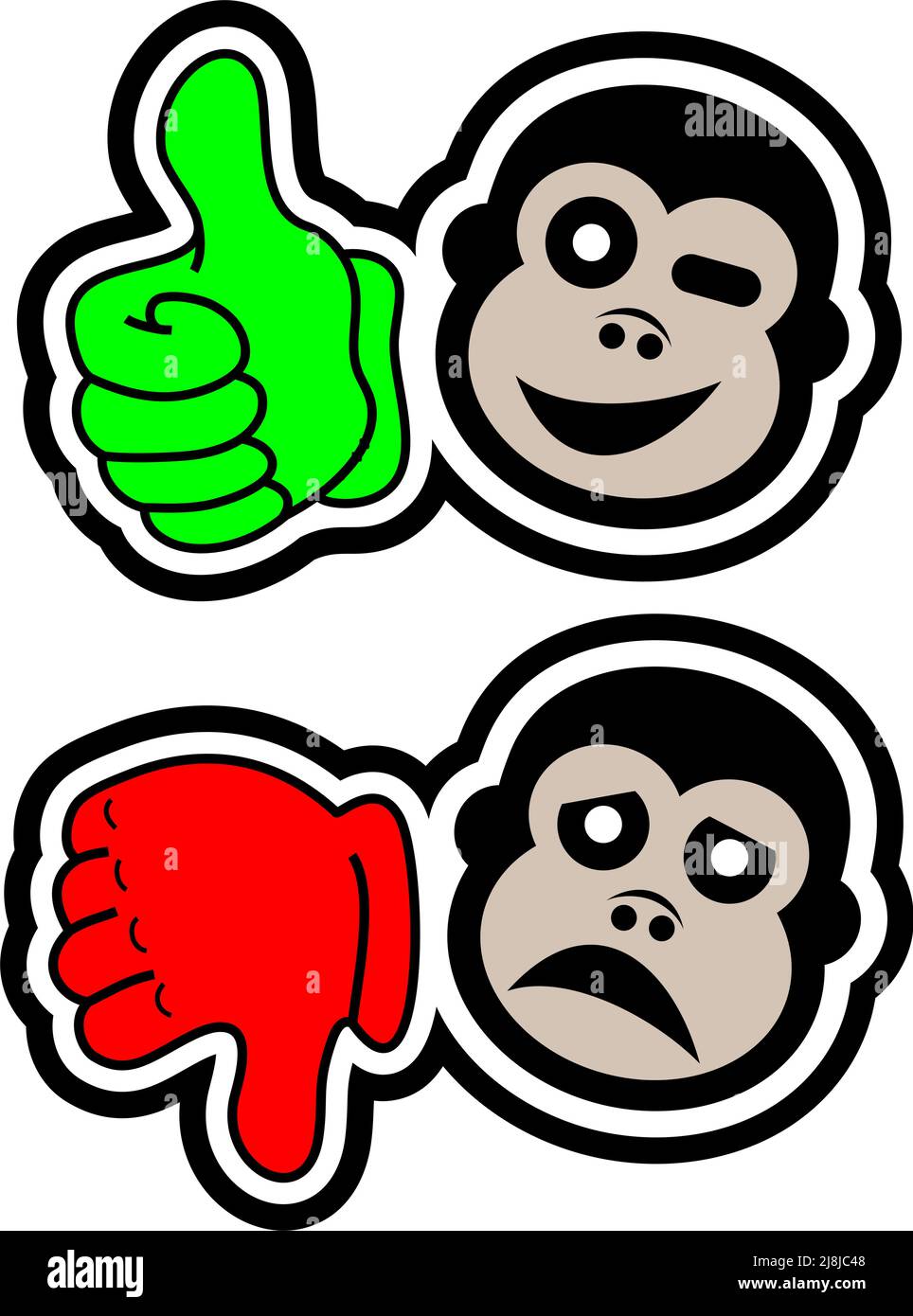 Sì no scimmia Illustrazione Vettoriale