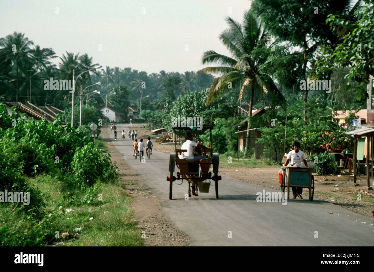 Strada a Yogakarta, Indonesia 1984 Foto Stock