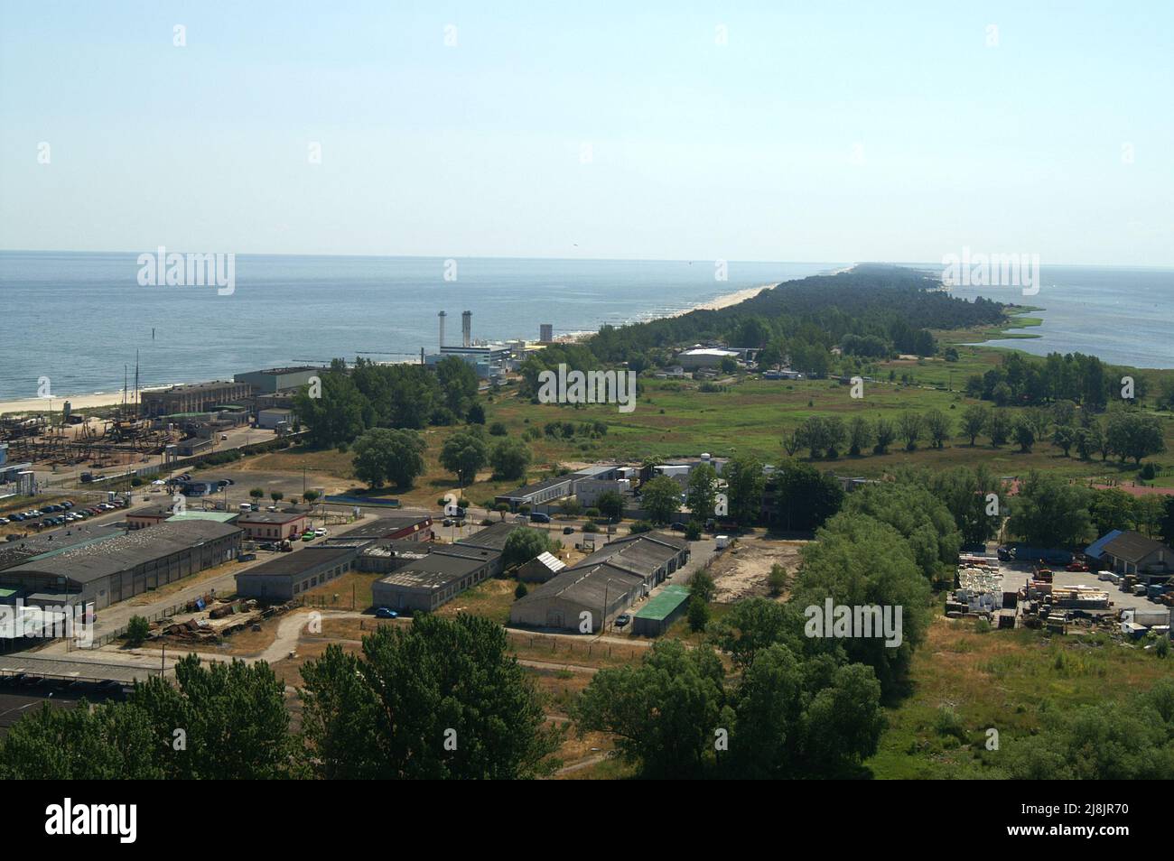 Władysławowo, Pomorze Gdańskie, Polonia, Polen, Polska; Hel Peninsula da una vista dall'alto; Halbinsel Hel aus der Vogelperspektive; Mierzeja Helska Foto Stock