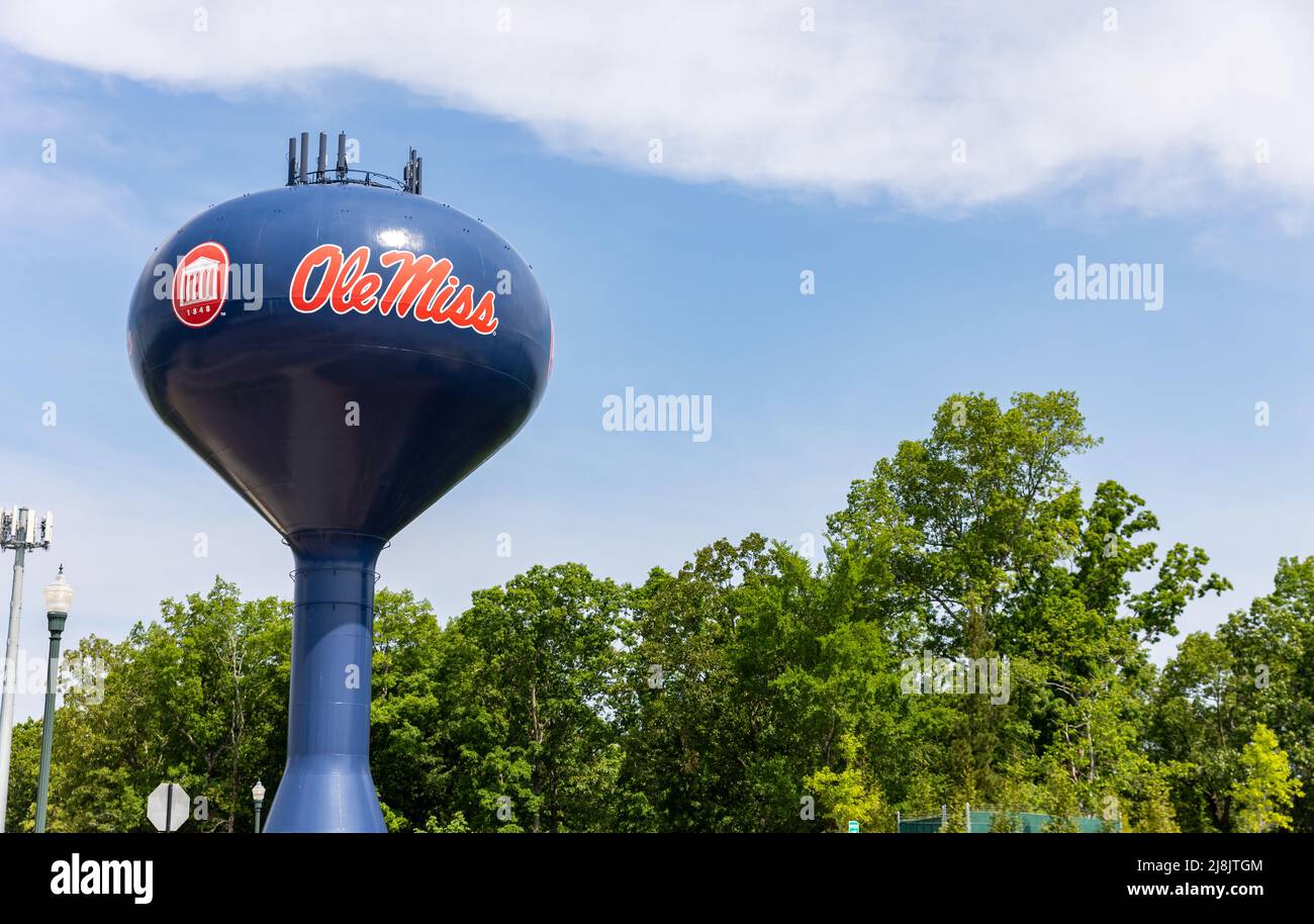 Oxford, MS - Maggio 2022: Università del Mississippi, Ole Miss, Water Tower Foto Stock