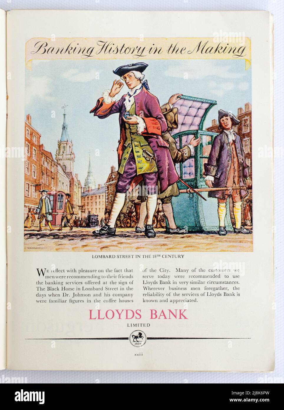 Old 1950s British Advertising per Lloyds Bank Foto Stock