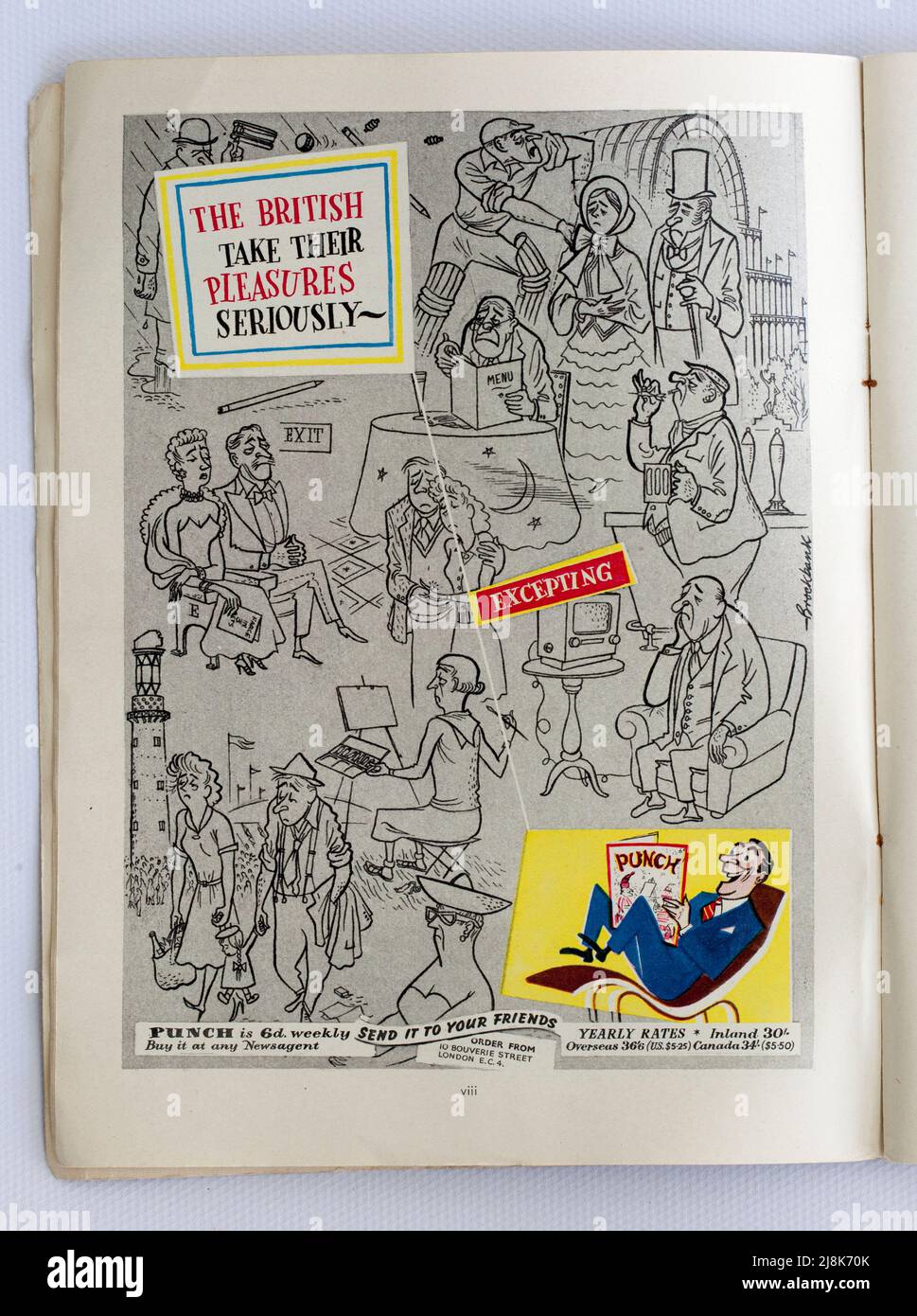 Old 1950s British Advertising per Punch Magazine Foto Stock