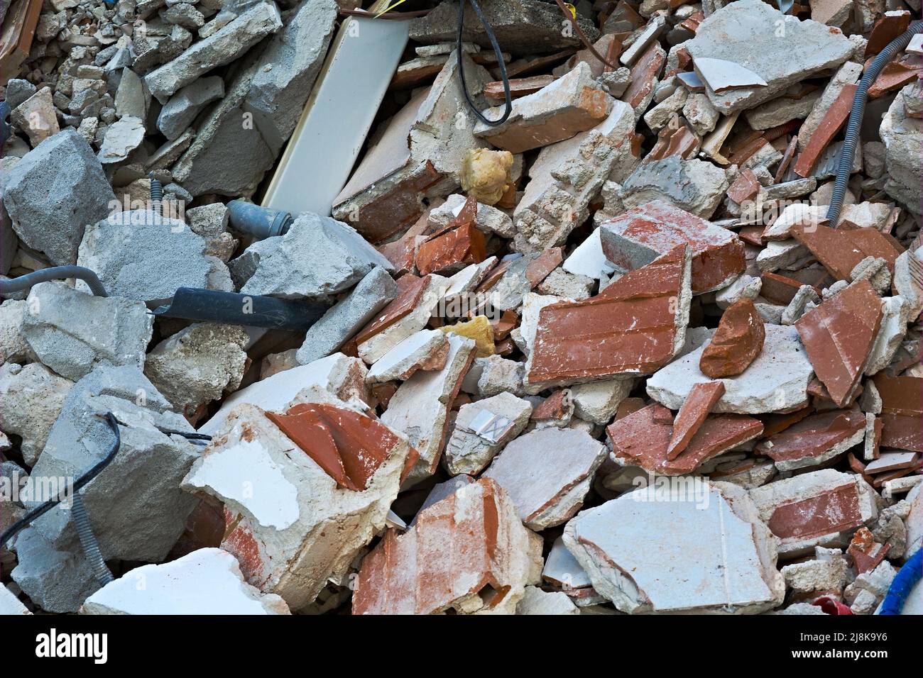 Pila di detriti closeup Foto Stock