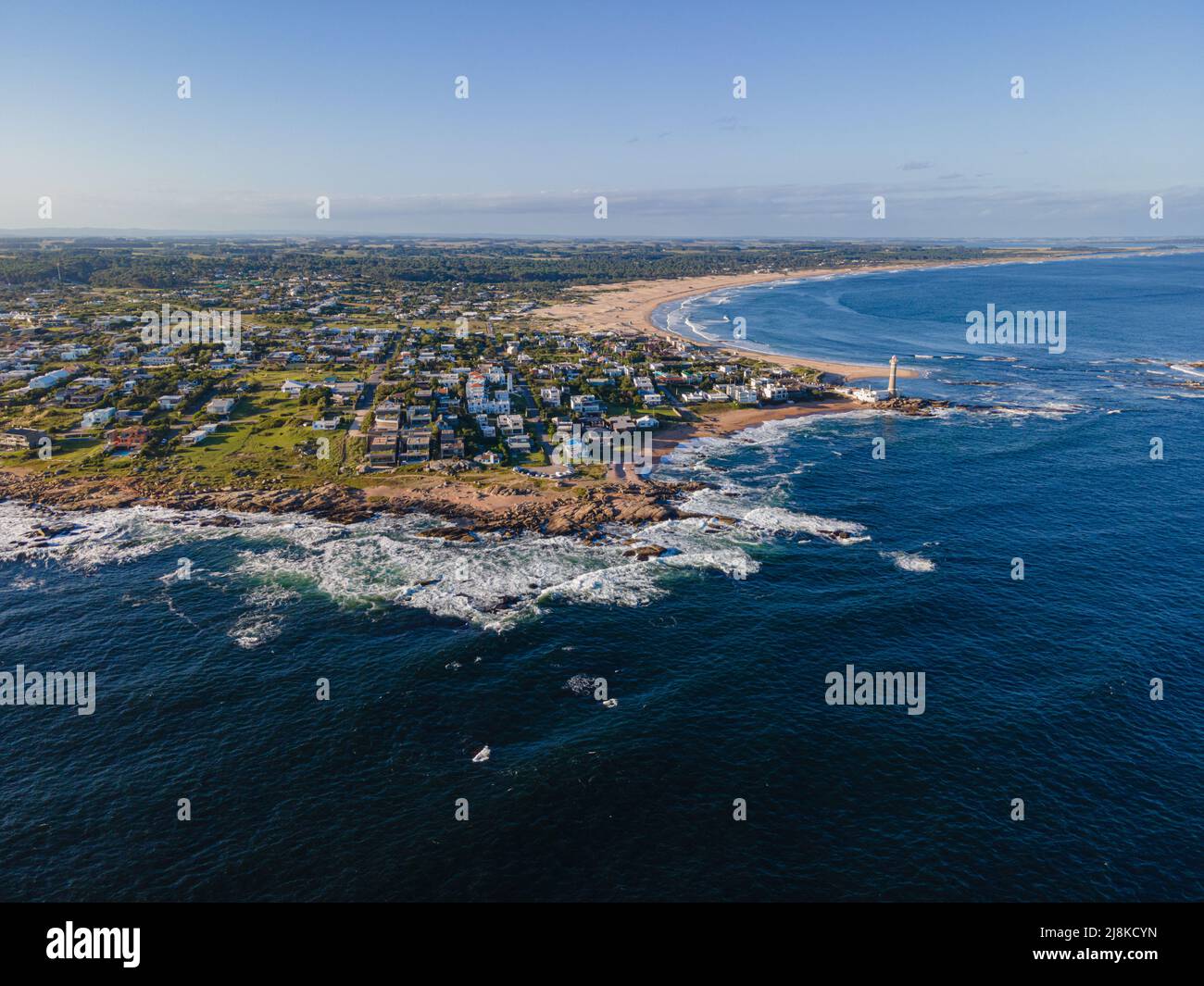 Vista aerea del resort uruguaiano Jose Ignacio, a Punta del Este Uruguay Foto Stock