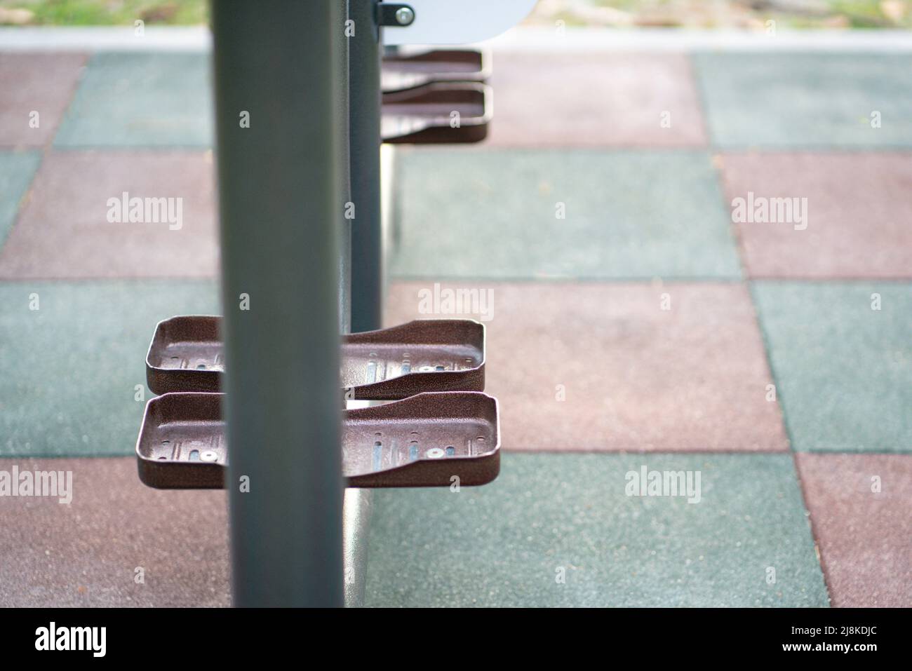 Attrezzature fitness, doppio escursionista. Vista ravvicinata con spazio di copia. Foto Stock