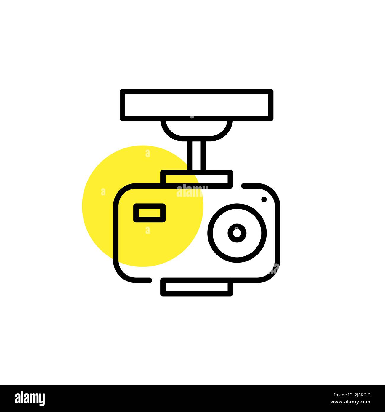Supporto per telecamera per un drone o dispositivo di fissaggio per telecamera sportiva attiva. Icona pixel Perfect line art Illustrazione Vettoriale