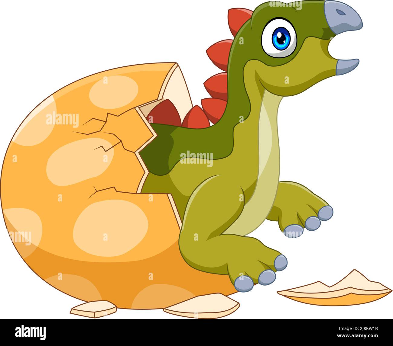 Cartoon baby stegosaurus cova da uovo Illustrazione Vettoriale