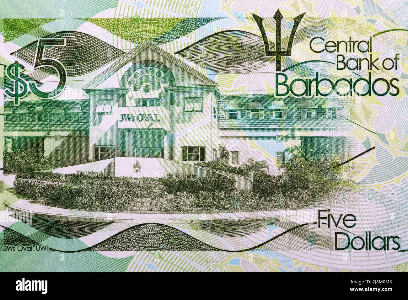 3Ws Crickiet edificio da denaro barbadiano - dollari Foto Stock
