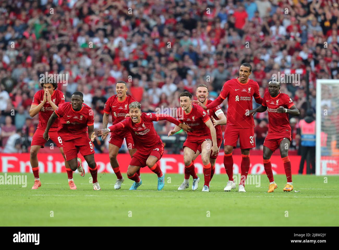 LIVERPOOL TEAM CELEBRATE, CHELSEA V LIVERPOOL, 2022 Foto Stock