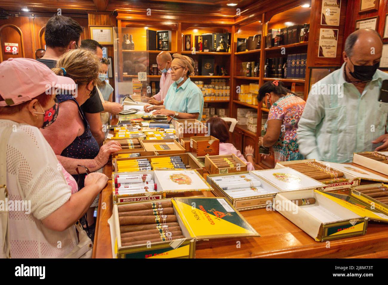 Empresa de Tabaco Torcido José Martí. H. Upmann (negozio di sigari), Padre Varela, Avana, la Habana, Repubblica di Cuba Foto Stock