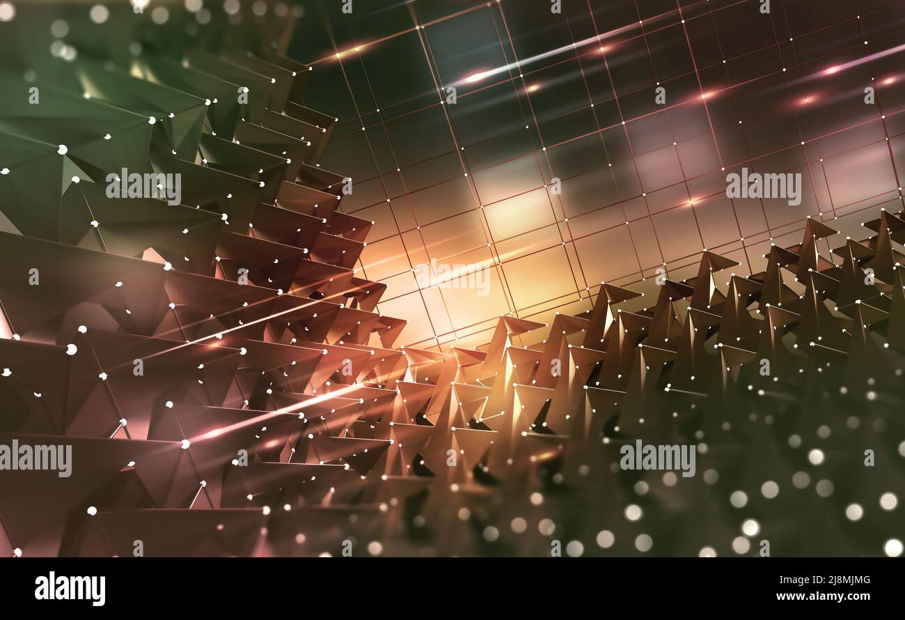 Informazioni sui dati DIG. Flussi di informazioni nel ciberspazio. Tecnologia Blockchain. Rete digitale globale del futuro. Background tecnologico Foto Stock