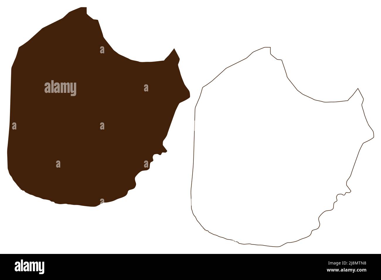 Isola di Farallon de Pajaros (Commonwealth delle Isole Marianne Settentrionali, Oceano Pacifico, Stati Uniti d'America, USA) illustrazione vettoriale della mappa, scriba Illustrazione Vettoriale