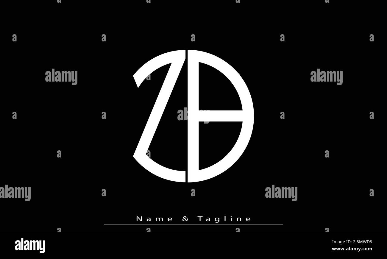 Lettere alfabetiche iniziali logo monogramma ZB , BZ Illustrazione Vettoriale