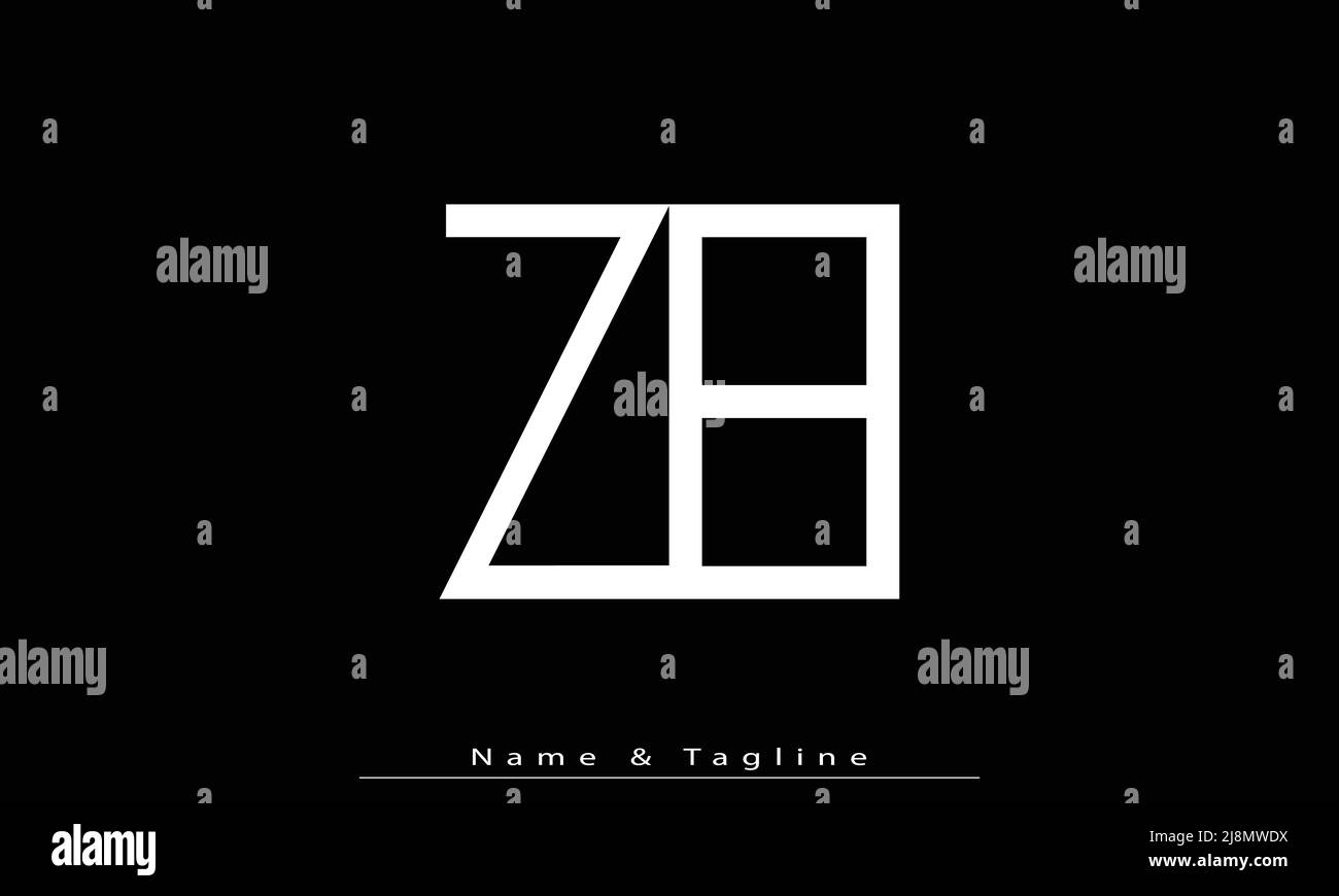 Lettere alfabetiche iniziali logo monogramma ZB , BZ Illustrazione Vettoriale