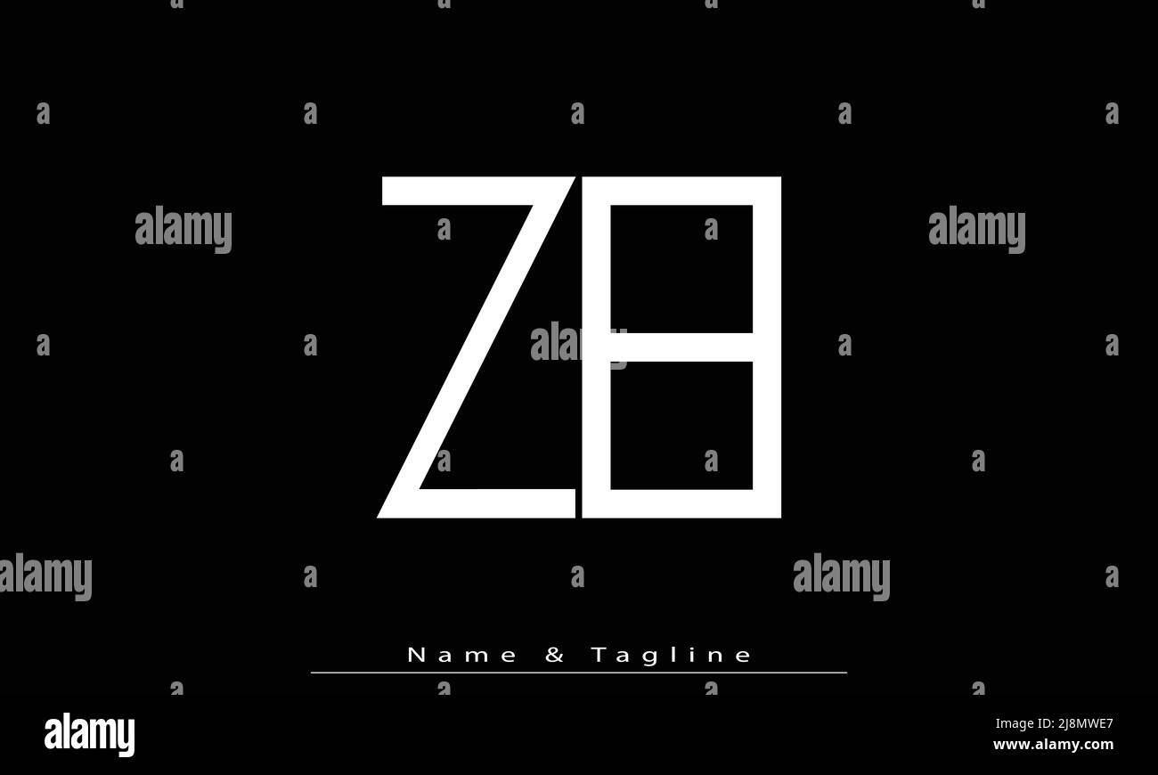 Lettere alfabetiche iniziali logo monogramma ZB , BZ Illustrazione Vettoriale