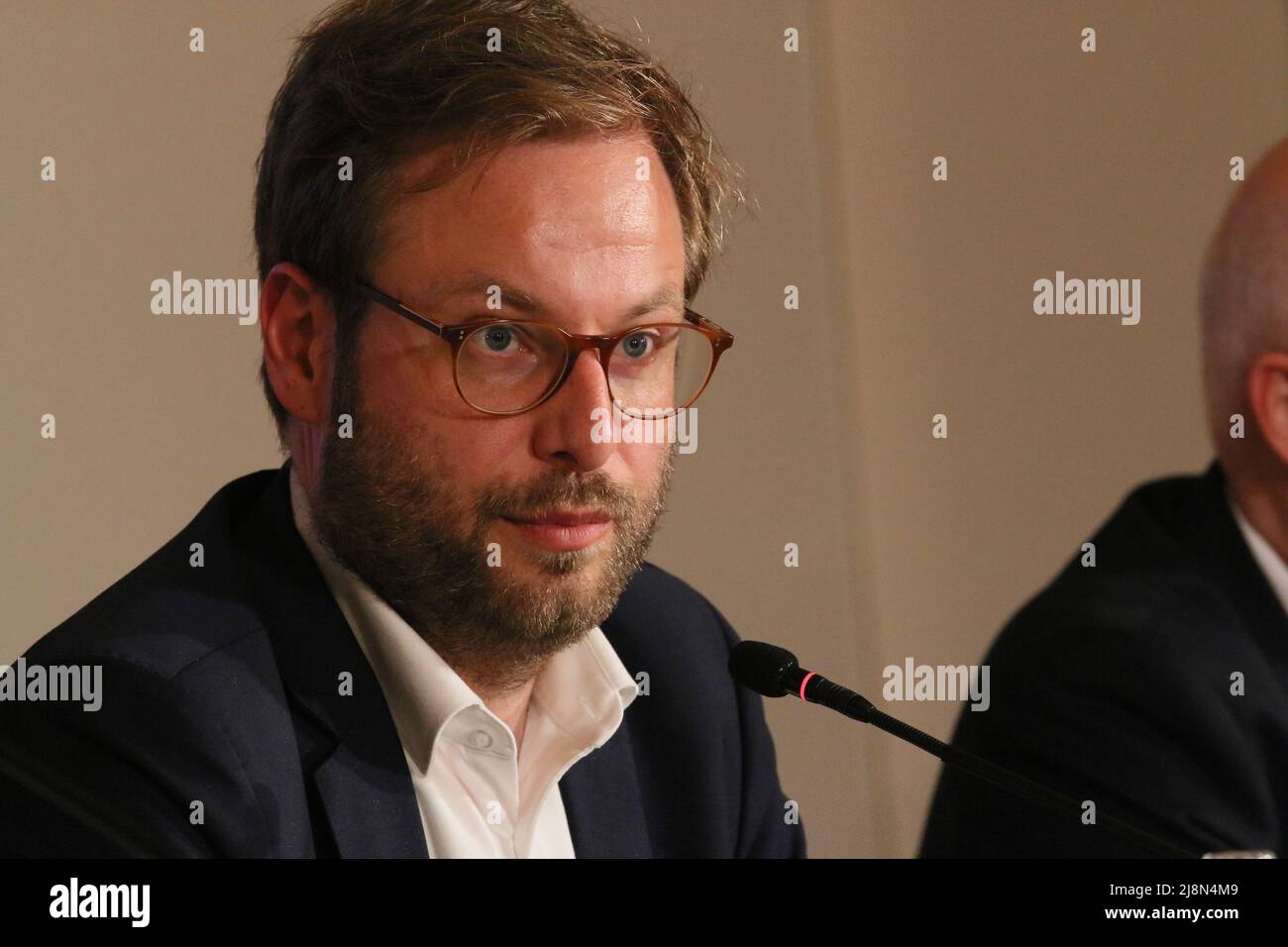 Auf der Landespressekonferenz am 17. Maggio 2022 Stellten Politiker der Grünen und der Erste Bürgermeister Peter Tschenscher das sogenannte 'Bündnis für den Rad- und Fußverkehr vor Foto Stock