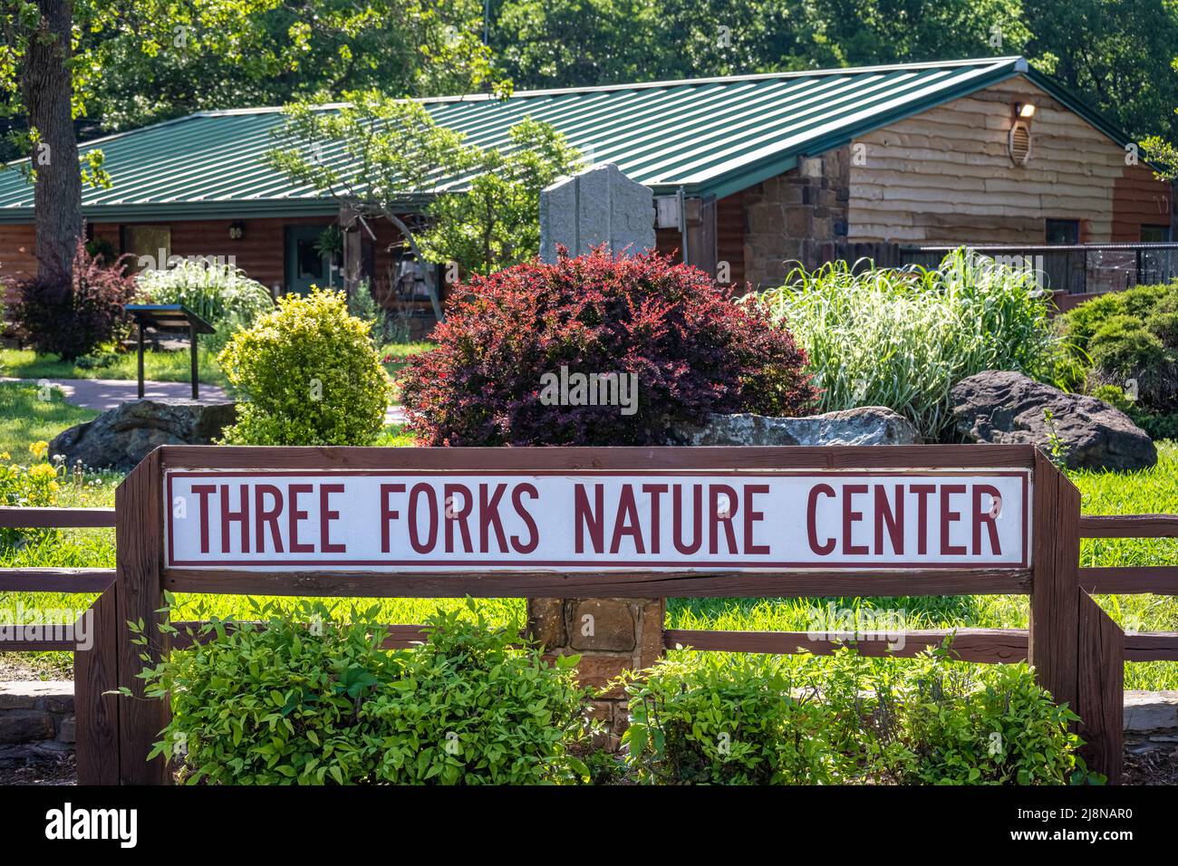 Centro naturalistico Three Forks presso il Sequoyah state Park nella contea di Cherokee, Oklahoma. (USA) Foto Stock