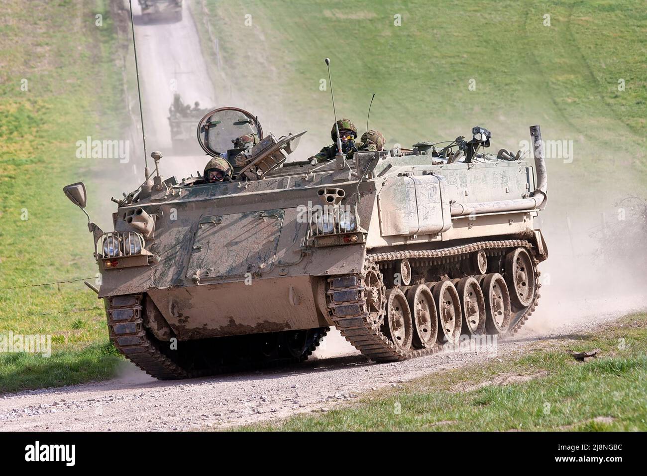 Salisbury Plain, Wiltshire, Regno Unito - Marzo 15 2007: Una corazzata del personale dell'esercito britannico FV432 sulla Salisbury Plain Training Area in Wiltshire, Regno Unito Foto Stock